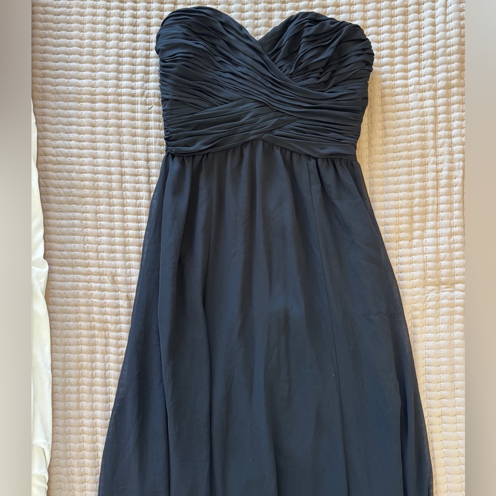 Ralph Lauren Black Chiffon Strapless Dress sz 10